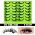 Dichte künstliche Wimpern im Cat-Eye-Stil Mehrfaches Set mit Schale, glamourös. - MA028 Stil (MA028)