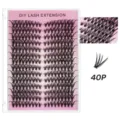 DIY segment cluster lash extension tray 40P 14 rows individual fake eyelashes natural black - 40 Pages
