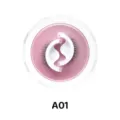 Detailaufnahme von selbstklebenden künstlichen Wimpern in rosa runder Schachtel A01 - Dichter Stil (A01)