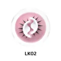 Selbstklebende künstliche Wimpern im runden Etui mit rosa Glitzerkarte, Stil LK02. - Segmentierter Stil (LK02)