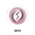 Selbstklebende künstliche Wimpern mit rosa Glitzer runder Verpackung, natürlich und einfach. - Klarsichtstreifen Stil (QF01)
