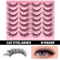 Dichte künstliche Katzenaugen Wimpern natürliches Volumen lange schwarze Fake Eyelashes - MA029 Stil (MA029)