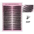 DIY segmented individual eyelash extensions tray set 50P natural black soft false lashes - 50 Pages