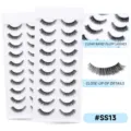 Flauschige künstliche Wimpern Multipack mit transparentem Band, natürlich geschwungen. - SS13 Stil (10 Paare) / 10 Paare Set