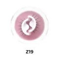 Nahaufnahme von selbstklebenden künstlichen Wimpern in transparenter runder Box. - Glitzer-Futter-Stil (Z19)