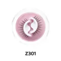 Selbstklebende künstliche Wimpern im Detail mit runder rosa Glitzer Aufbewahrungsbox. - Halbmond Weißer Stiel (Z301)