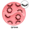 5 pairs dramatic fluffy false eyelashes set with cute pink yin yang tray packaging details. - Curling Thick Style (QF104A) / 5 Pairs/Pack (Pink Tray)