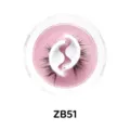 Nahaufnahme Detail selbstklebender künstlicher Wimpern in rosa Glitzer Runddose ZB51 - Rosa Glitzerschale (ZB51)