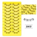 Leichte künstliche Wimpern 10 Paar Set mit gelbem Tablett natürlicher Look Make-up Tool DA13 - DA13-Stil (DA13) / 10 Paare Set