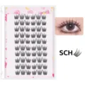 Segmentierte künstliche Wimpern 10 Reihen kleberfreie Büschelwimpern natürlicher Look - Weiße Box Kleberfreier Camellia-Stil (SCH) / 10 Reihen