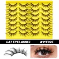 Katzenaugen künstliche Wimpern fluffig voluminös geschwungene Fake Lashes Set #MY025 neu - MY025 Stil (MY025)