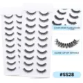 Flauschige künstliche Wimpern natürliche lockige Volumen Wimpern transparentes Band Set - SS28 Stil (10 Paare) / 10 Paare Set