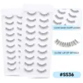 Flauschige künstliche Wimpern mit klarem Band Multipack natürliches Volumen Wimpern-Set - SS36 Stil (10 Paare) / 10 Paare Set