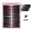 DIY Wimpernverlängerung Set, 100 Cluster Segmente natürliche weiche schwarze Wimpern Box. - 100 Seiten