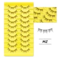 Leichte künstliche Wimpern 10 Paar Set natürliches Volumen weiches dünnes Band Make-up - Katzenkrallen-Stil (MZ) / 10 Paare Set