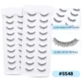 Künstliche Wimpern flauschig transparentes Band natürlicher Look Volumen Make-up #SS48 - SS48 Stil (10 Paare) / 10 Paare Set