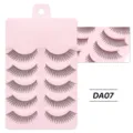 Künstliche Wimpern auf rosa Karte, leichte natürliche Wimpernverlängerung für Make-up. - DA07-Stil (DA07) / 5 Paar Set