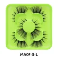 Künstliche Wimpern mit klarem Fischlinienband, natürliches Multi-Paar-Set für das Augen-Make-up. - Grünes Tablett Stil (MA07-3-L) / 3er Set