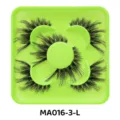 Dichte künstliche Wimpern mit durchsichtigem Band in grüner Schachtel für natürliches Make-up. - Grünes Tablett Stil (MA016-3-L)