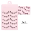 Leichte künstliche Wimpern auf rosa Schale natürlicher Look dünnes Band Set 10 Paar - DA13-Stil (DA13) / 5 Paar Set