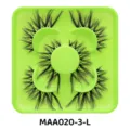 Dramatische Falsche Wimpern Dickes Volumen Spiky Locken mit Gruenem Tablett fuer Make-up - Grünes Tablett Stil (MAA020-3-L)