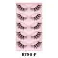 Natürliche künstliche Wimpern 5 Paar Packung dicke Volumen weiche handgemachte Wimpern - Rosa Tablett Stil (B79-5-F)