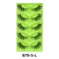Großhandel 5 Paar künstliche Wimpern mit grüner Schale dicke natürliche transparente Wimpern - Grünes Tablett Stil (B79-5-L)