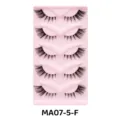 Natürliche dicke künstliche Wimpern Set 5 Paar auf rosa Schale weiche handgemachte Wimpern - Rosa Tablett Stil (MA07-5-F)