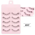Rosa Schale Falsche Wimpern Set, natürliche dünne künstliche Wimpern für Make-up. - 5 Paar Schmetterlingsflügel-Stil (XHY) / 5 Paar Set