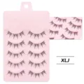 DINGSEN 10 Paar künstliche Wimpern natürliche dünne Band wispy Einzelwimpern Palette rosa. - 5 Paar Hirschhorn-Stil (XLJ) / 5 Paar Set