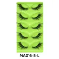 5 Paar künstliche Wimpern natürliche dichte transparente Band grüne Palette Kosmetik - Grünes Tablett Stil (MA016-5-L)