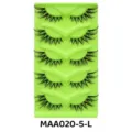 5 Paar künstliche Wimpern natürliches Volumen Fake Lashes auf grünem Tray Make-up - Grünes Tablett Stil (MAA020-5-L)