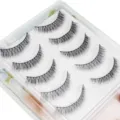 Natürliche künstliche Wimpern Set 5 Paar weich dünnes Band Alltags Make-up Augenwimpern - Fünf Paare Verjüngte Wimpern M26