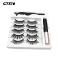 Magnetisches Eyeliner Wimpern Set 5 Paar Falsche Wimpern mit Applikator und Eyeliner Stift - Dichter Stil (CT510) / 5 Paar Set