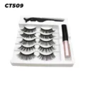 Magnetisches künstliche Wimpern Set mit Eyeliner und 5 Paar dicken natürlichen Wimpern. - Dichter Stil (CT509) / 5 Paar Set