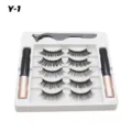 Magnetische künstliche Wimpern Set mit fünf Paaren dichter Wimpern und zwei Eyelinern. - Y-1