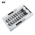 Magnetische künstliche Wimpern Set 10 Paar mit 2 Eyeliner und Applikator für Augen Make-up - K2