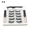 Magnetisches Wimpernset mit 5 Paaren wiederverwendbaren Wimpern und 2 Eyelinern für Make-up. - Y-3