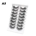 8 Paar Falsche Wimpern Dicht Natürliche Künstliche Wimpern Set mit Weißer Ablage A3 - Dichter Stil (A3)