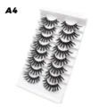 8 Paar Dicke Künstliche Wimpern Natürliche Optik Fake Lashes mit Weißem Tray A4 - Dichter Stil (A4)