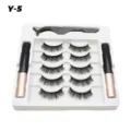 Magnetische künstliche Wimpern Set mit 5 Paaren voluminösen Wimpern und zwei Eyeliner Stiften. - Y-5
