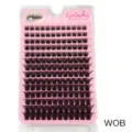 Cluster false eyelashes segment individual lash extensions pink packaging natural soft lightweight - 14-Rows Folding Box WOB