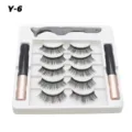 Magnetisches Wimpernset mit 5 Paar künstlichen Wimpern 2 Eyelinern und Applikator für Augen-Make-up - Y-6