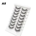 Künstliche Wimpern Multipack natürliche Dichte 8 Paar Falsche Wimpern mit weißer Ablage - Dichter Stil (A5)