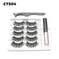 Magnetische Wimpern Set 5 Paar Künstliche Wimpern mit Eyeliner und Pinzette Variante - Dichter Stil (CT504) / 5 Paar Set
