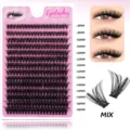 Segmented DIY false eyelashes mix tray with 8-16mm lengths, natural soft individual cluster lashes. - 30P-14 Rows MIX