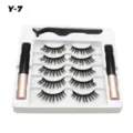 Magnetische künstliche Wimpern Set 5 Paar mit 2 Eyeliner und Applikator Y-7 - Y-7