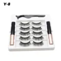 Magnetische künstliche Wimpern Set mit 5 Paar Wimpern, 2 Eyeliner und Applikator Tool. - Y-8