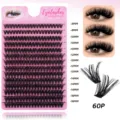 Segmented false eyelashes natural soft light DIY cluster lashes 60P multiple lengths kit - 60P-14 Rows MIX