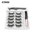 Magnetisches künstliche Wimpern Set, 5 Paar dicke Wimpern mit Eyeliner und Applikator. - Dichter Stil (CT502) / 5 Paar Set